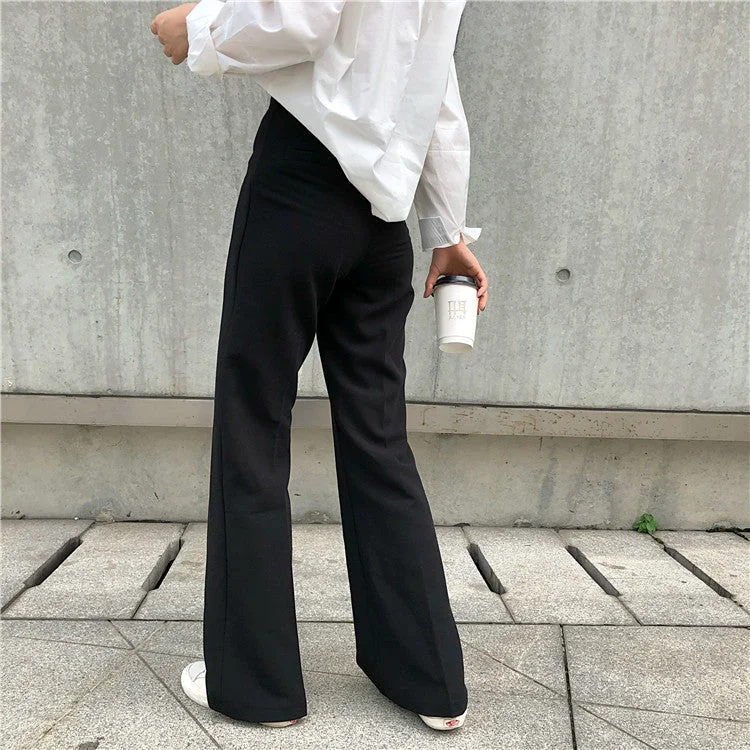 Flytonn-Korean style, Casual fashion, INS dressing, Lazy style, Graduation gift 
NO. 1345 HIGH WAIST TROUSERS