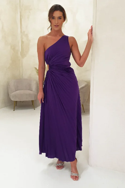 Olsen Pleated Maxi Dress | Deep Purple