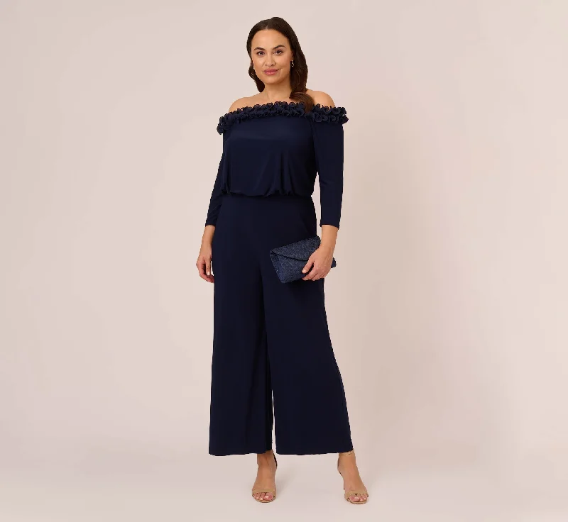 Plus Size Signature Blouson Jumpsuit In Navy