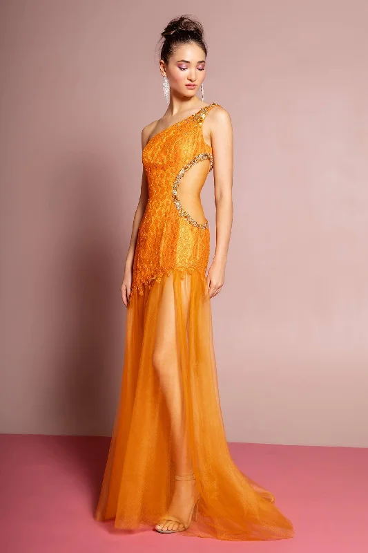 Prom Long One Shoulder Side Out Formal Dress Sale