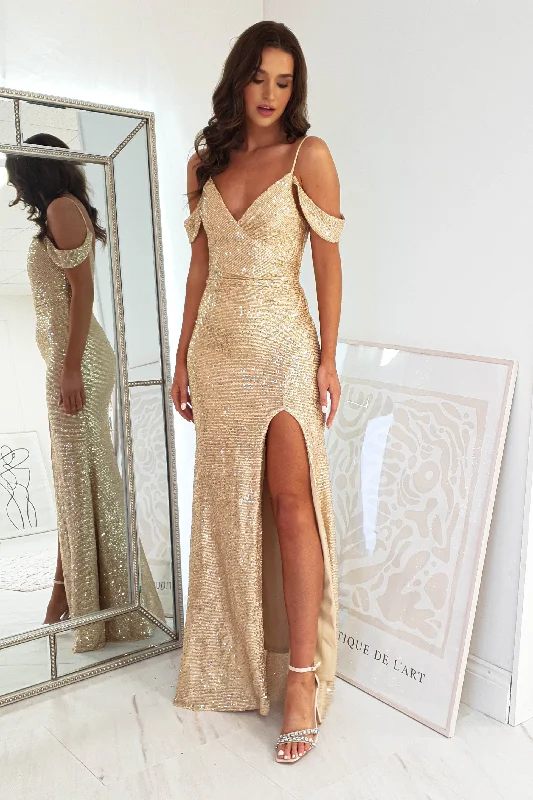 Rachana Sequin Gown | Gold