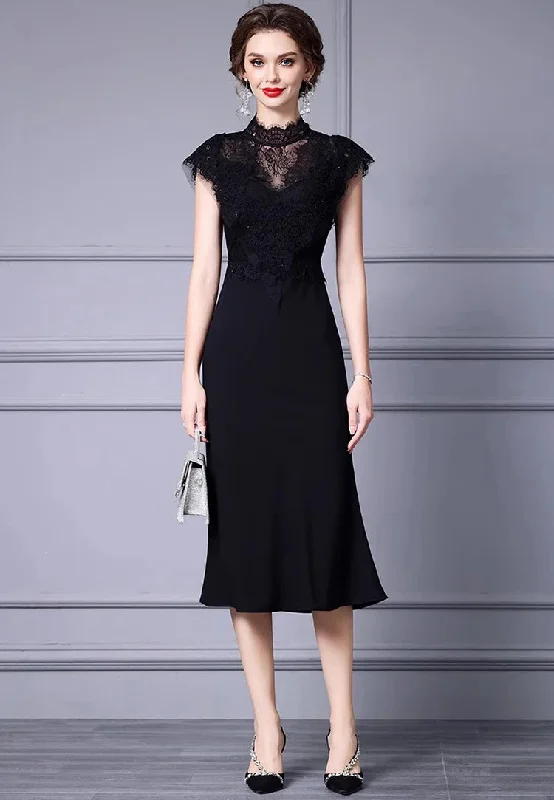 Remy Embroidery Lace Buttock Covering Fishtail Skirt Dress