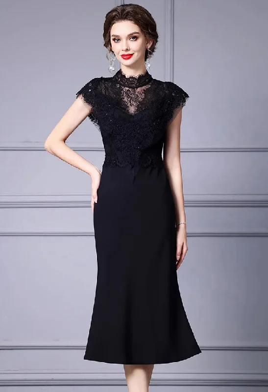 Remy Embroidery Lace Buttock Covering Fishtail Skirt Dress