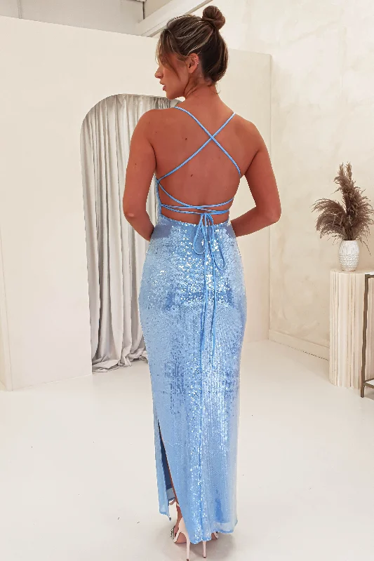 Renesmee Sequin Maxi Dress | Blue