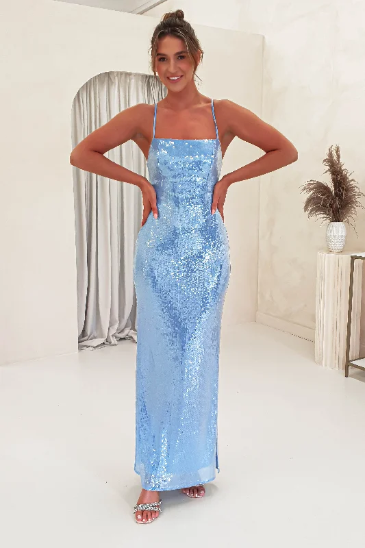 Renesmee Sequin Maxi Dress | Blue