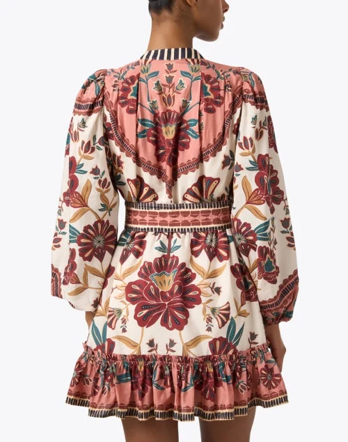 Riad Cream Floral Print Shirt Dress