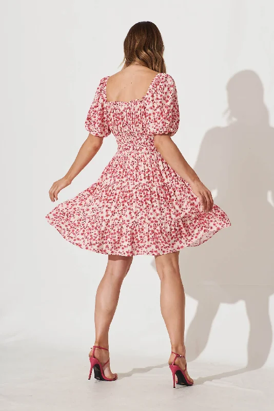 Rosalita Dress In Pink Ditsy Floral