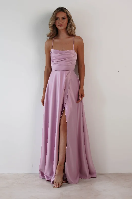 Shantal Satin Gown | Mauve