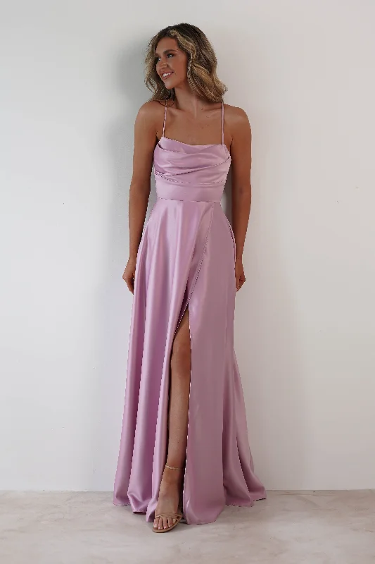 Shantal Satin Gown | Mauve