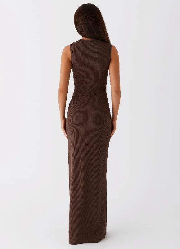 Shay Cut Out Maxi Dress - Chocolate