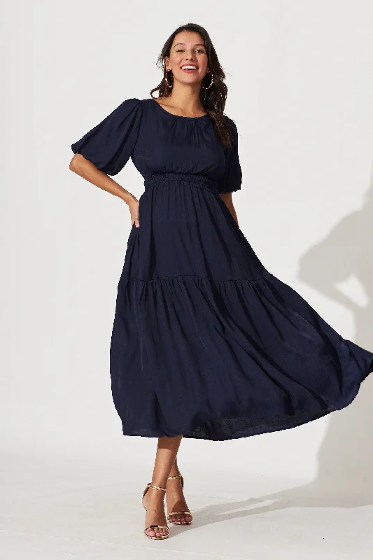 Stargazer Midi Dress In Navy