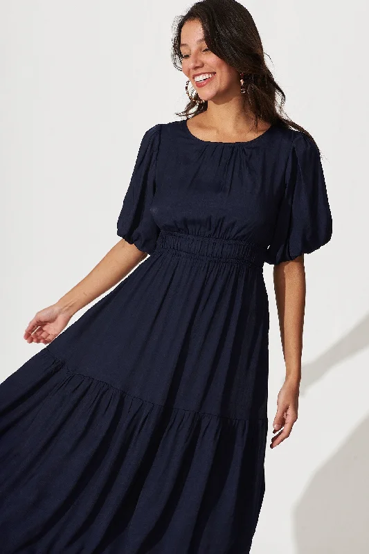 Stargazer Midi Dress In Navy