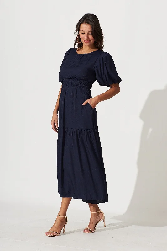 Stargazer Midi Dress In Navy