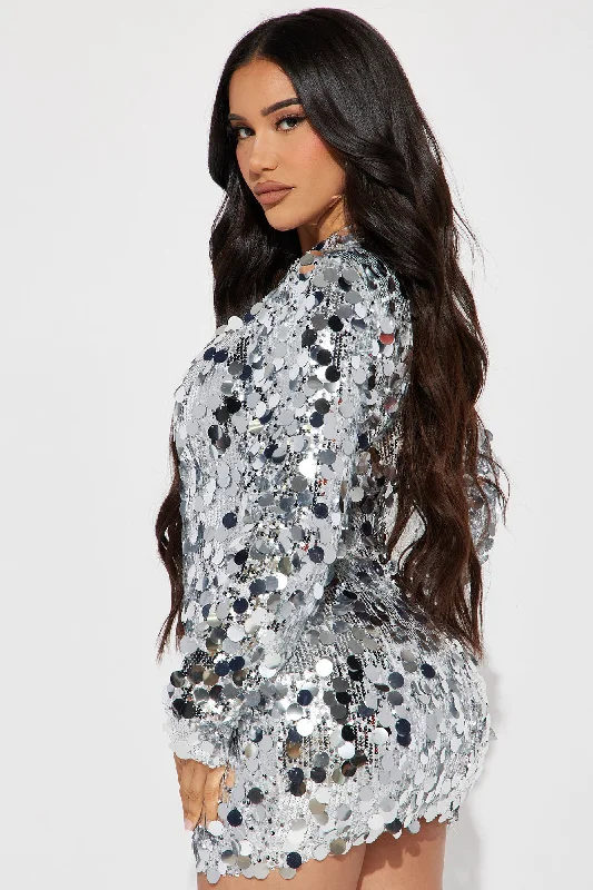 Studio 74 Sequin Mini Dress - Silver