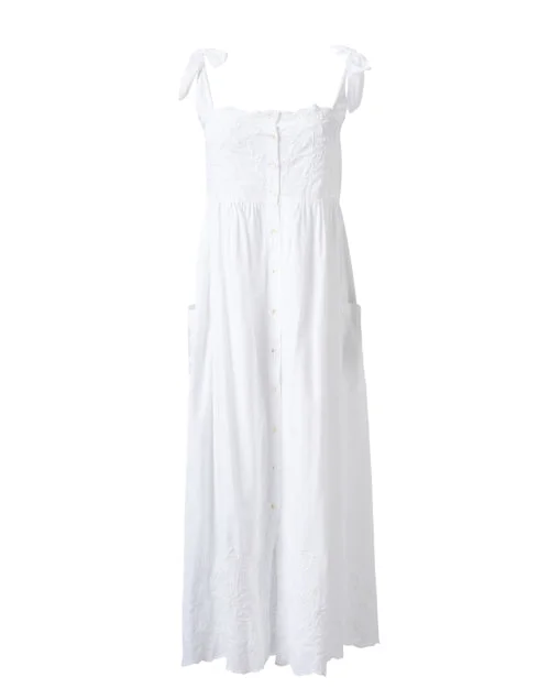 White Embroidered Cotton Dress