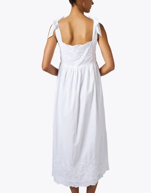 White Embroidered Cotton Dress