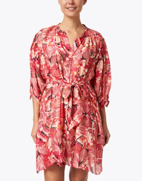 Ziggy Pink Print Cupro Voile Dress