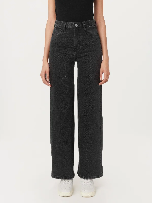 The Nina Wide Leg Jean in Washed Black