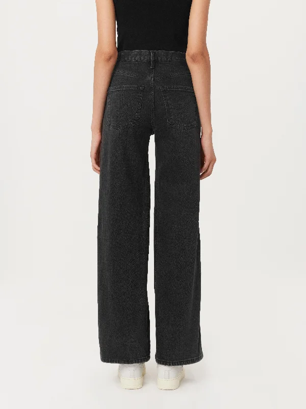 The Nina Wide Leg Jean in Washed Black