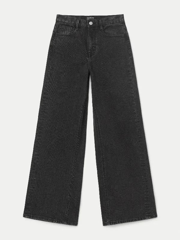 The Nina Wide Leg Jean in Washed Black