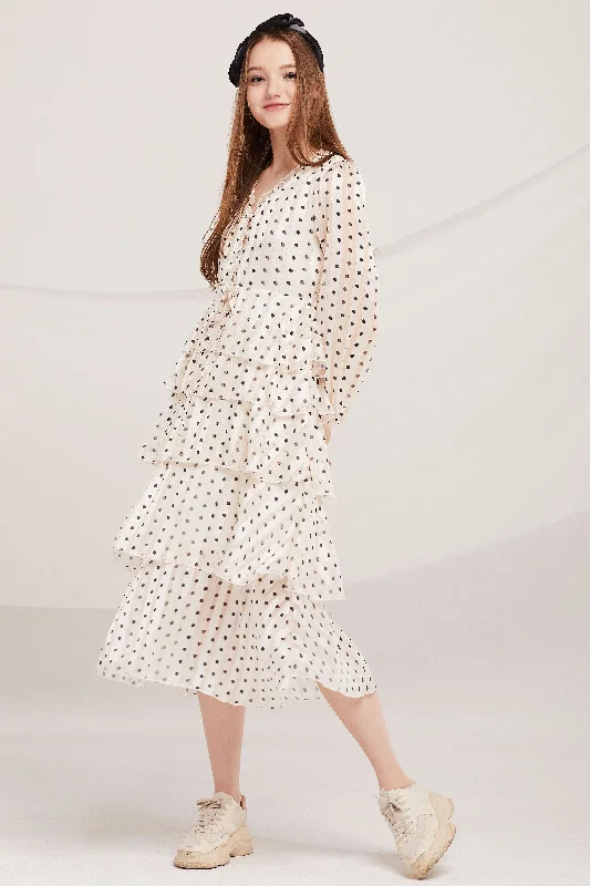 Aisha Polka Dot Tiered Ruffle Dress