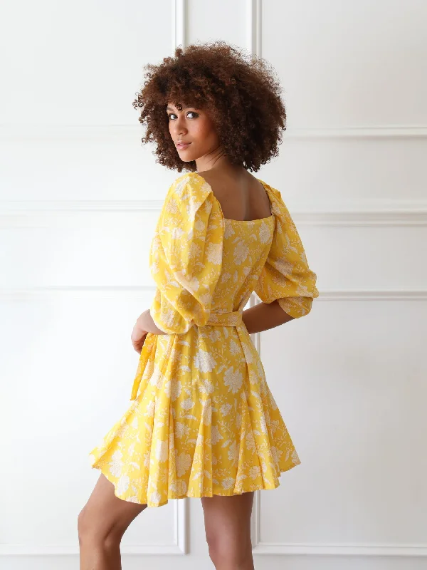 Anais Dress in Yellow Zinnia