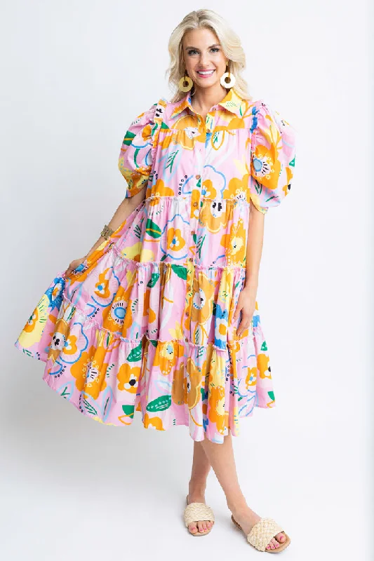 Artist Floral Midi Dress