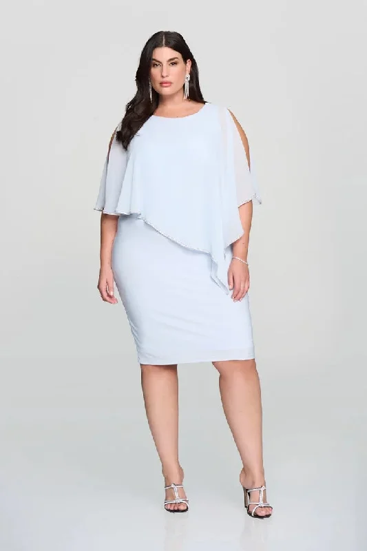 Joseph Ribkoff Layered Dress With Cape Overlay