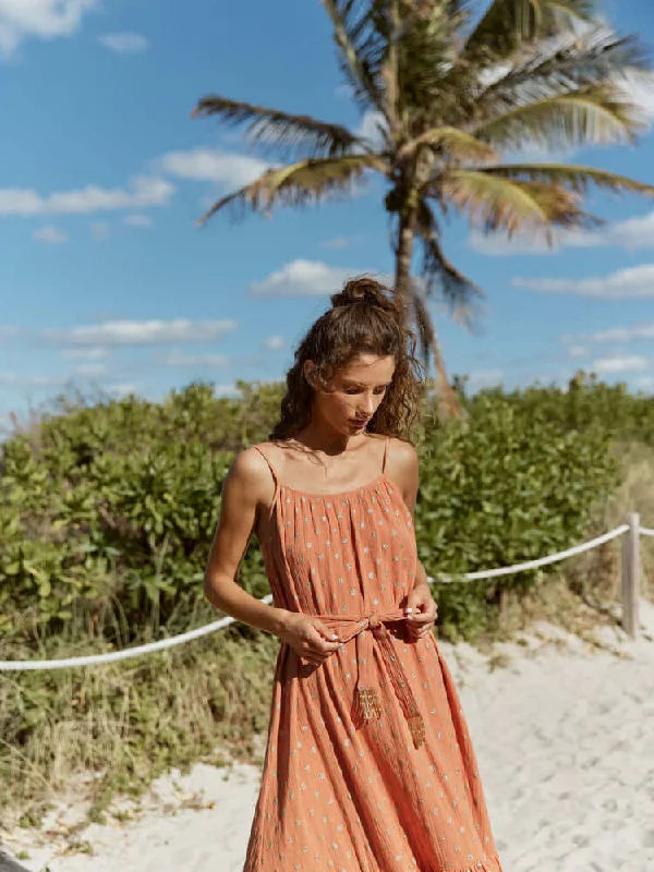 Kara Long Dress Dubai Terracotta