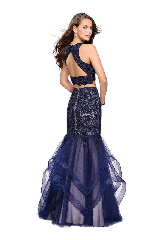 La Femme Gigi - 26071 Sheer High Halter Two-Piece Mermaid Gown