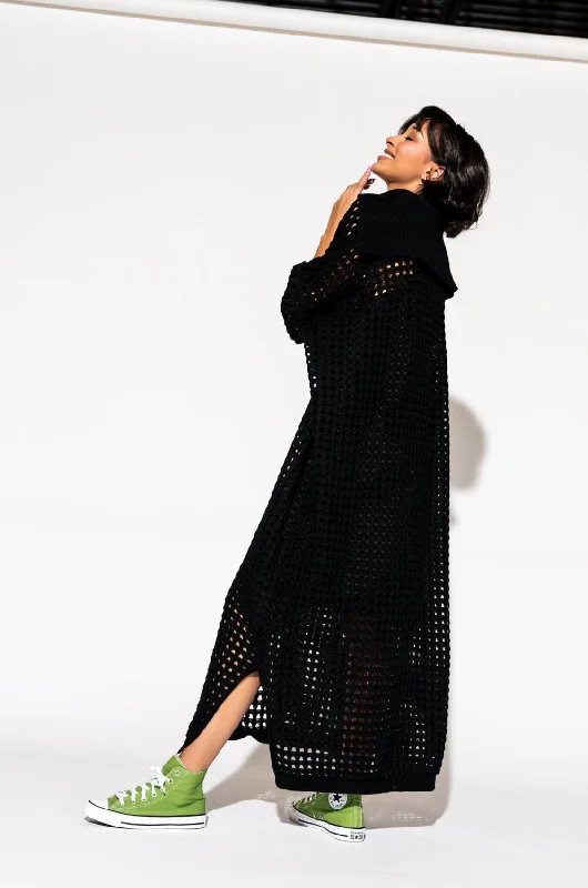 Be Bold Oversized Knit Dress + Slip in Black