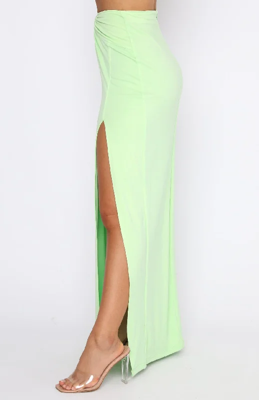 Read My Mind Maxi Skirt Lime