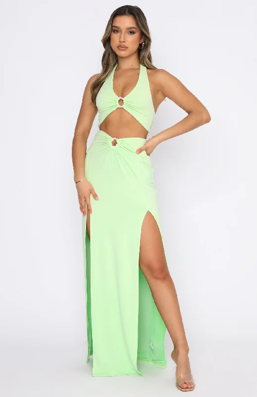 Read My Mind Maxi Skirt Lime