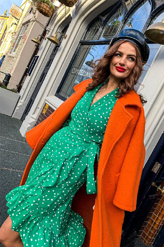 Some Like It Dot - Green Polka Dot Midi Wrap Dress