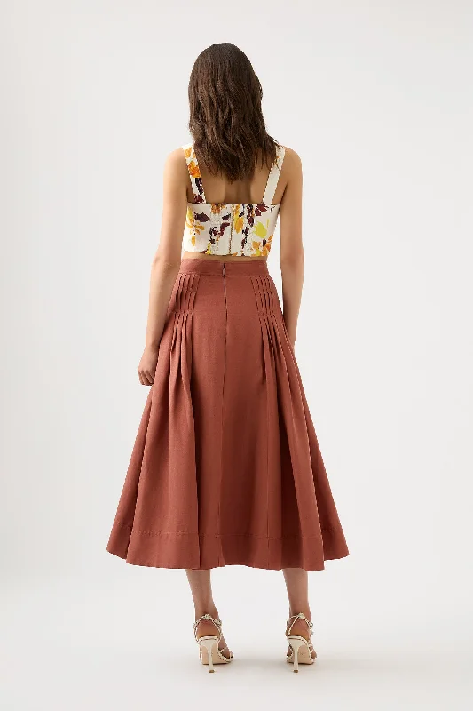 Chloe Tuck Detail Midi Skirt