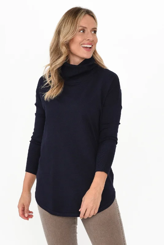 Fleur Dark Blue Knit Jumper