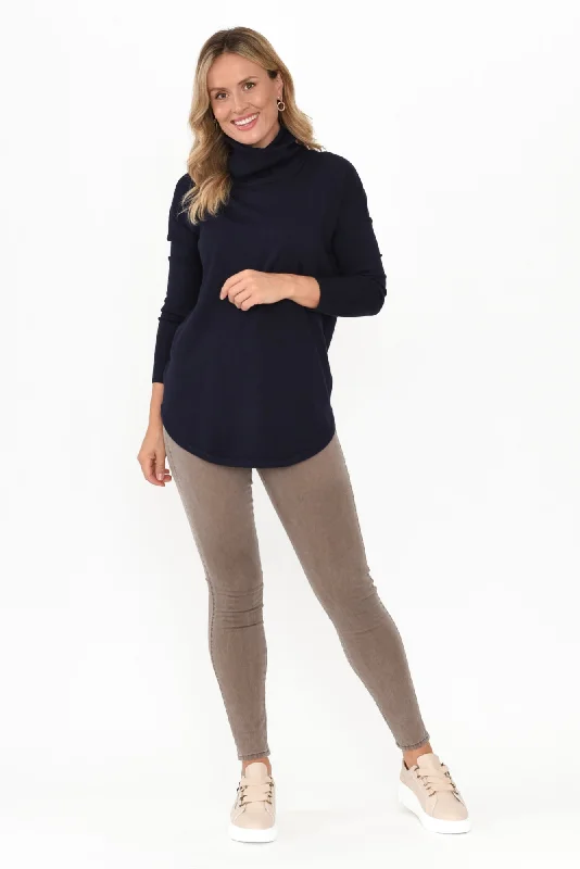 Fleur Dark Blue Knit Jumper