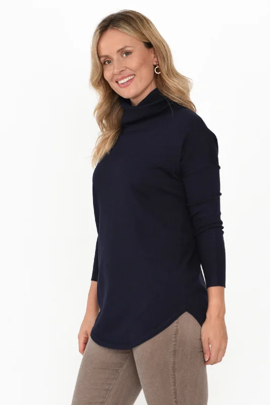 Fleur Dark Blue Knit Jumper