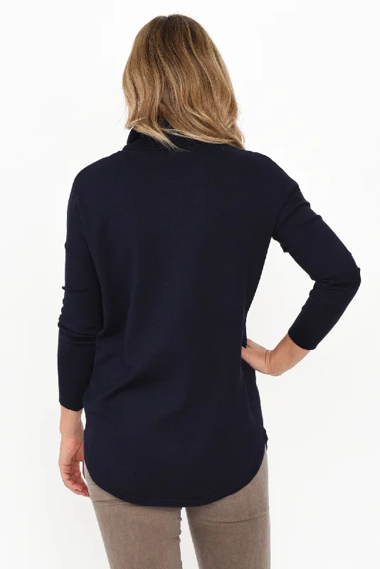 Fleur Dark Blue Knit Jumper