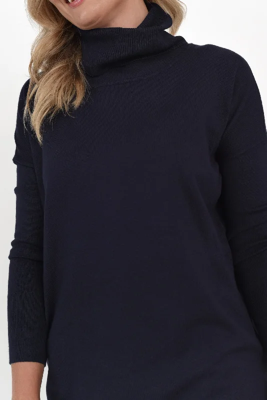 Fleur Dark Blue Knit Jumper