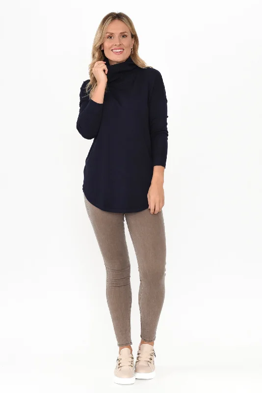 Fleur Dark Blue Knit Jumper