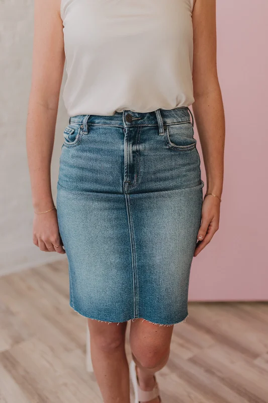 Hidden Peyton High Rise Denim Pencil Skirt