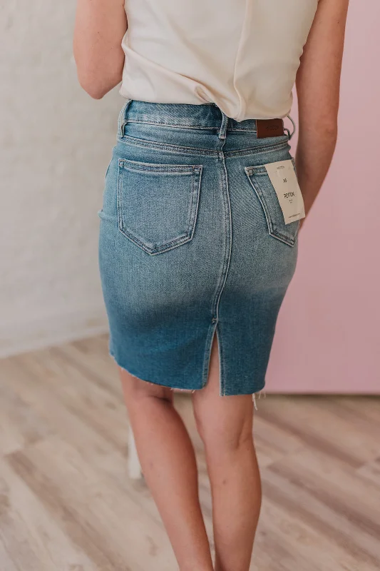 Hidden Peyton High Rise Denim Pencil Skirt