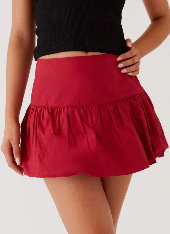 Hotel California Low Rise Mini Skirt - Red