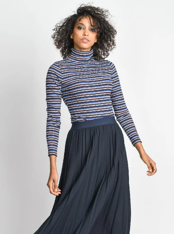 PLEATED SKIRT 27""-NAVY