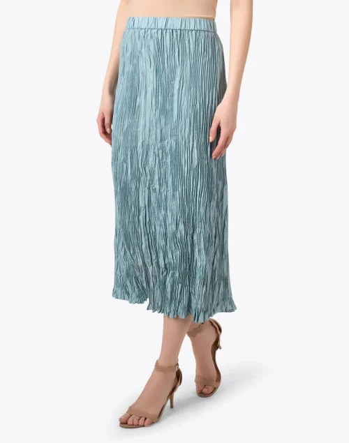 Seafoam Green Crushed Silk Skirt