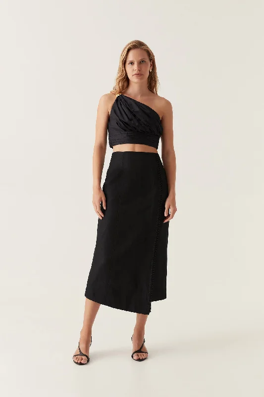 Theory Cinched Midi Skirt