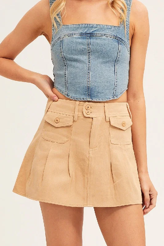 Beige Pleated Tennis Skirt