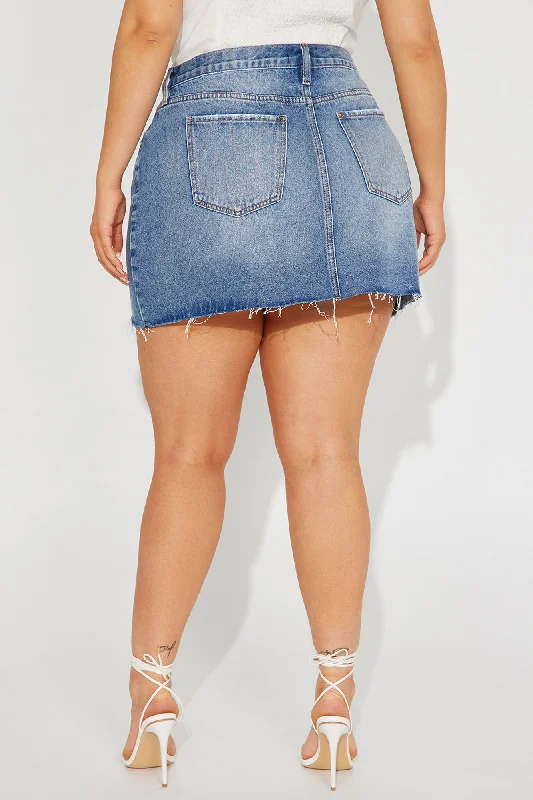 Cassidie Denim Mini Skirt - Medium Wash