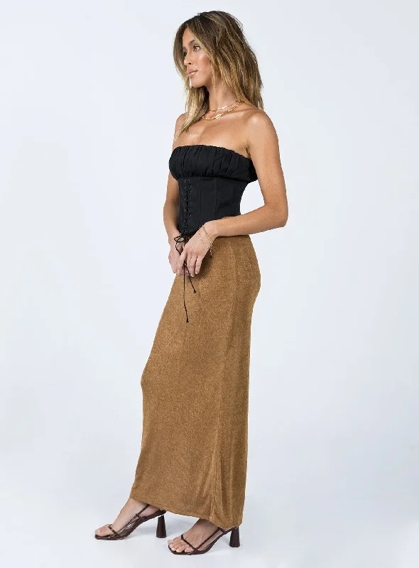 Harriette Maxi Skirt Brown